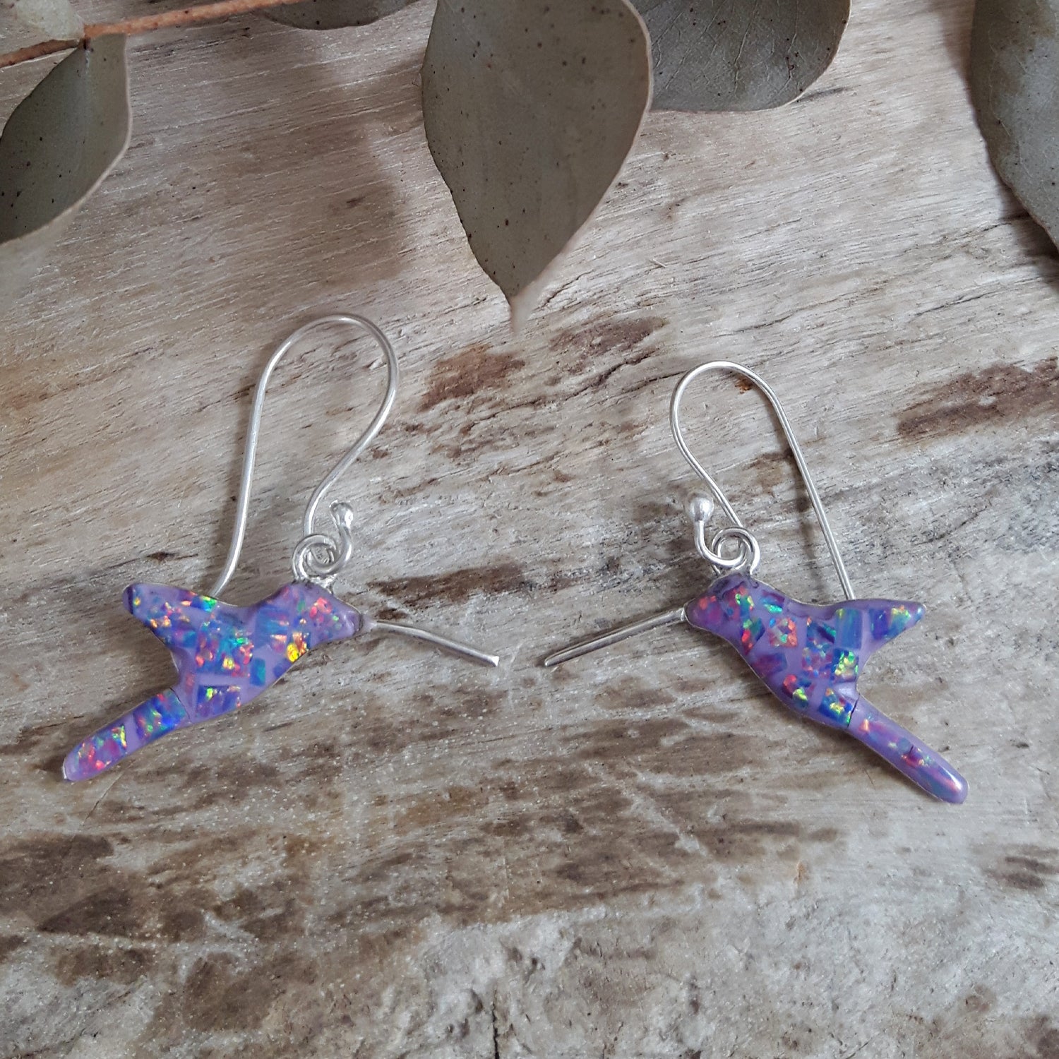 SAMPLE Flinder Hummingbird Lavender Drop Earrings