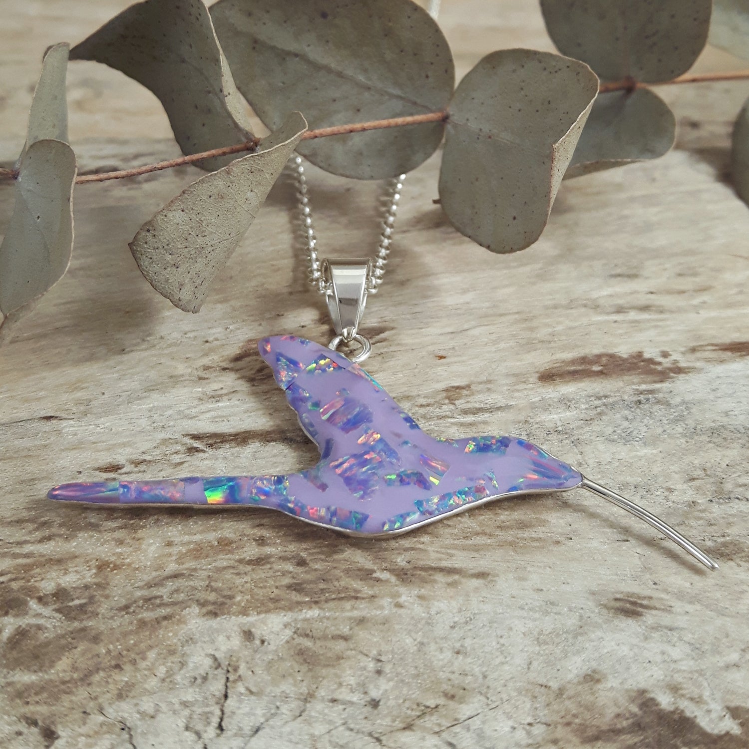 SAMPLE Flinder Lavender Hummingbird Pendant
