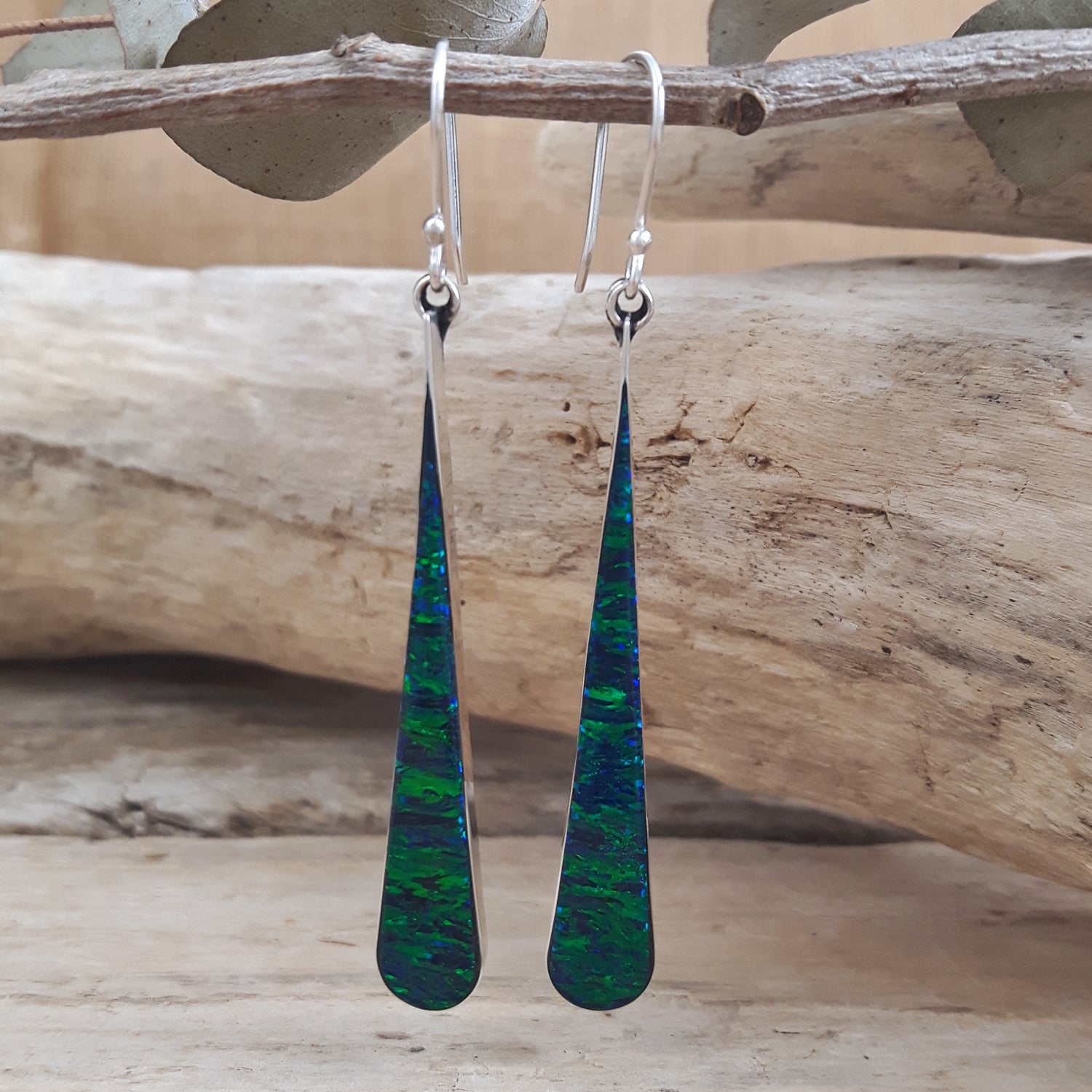Flinder Emerald Long Drop Earrings