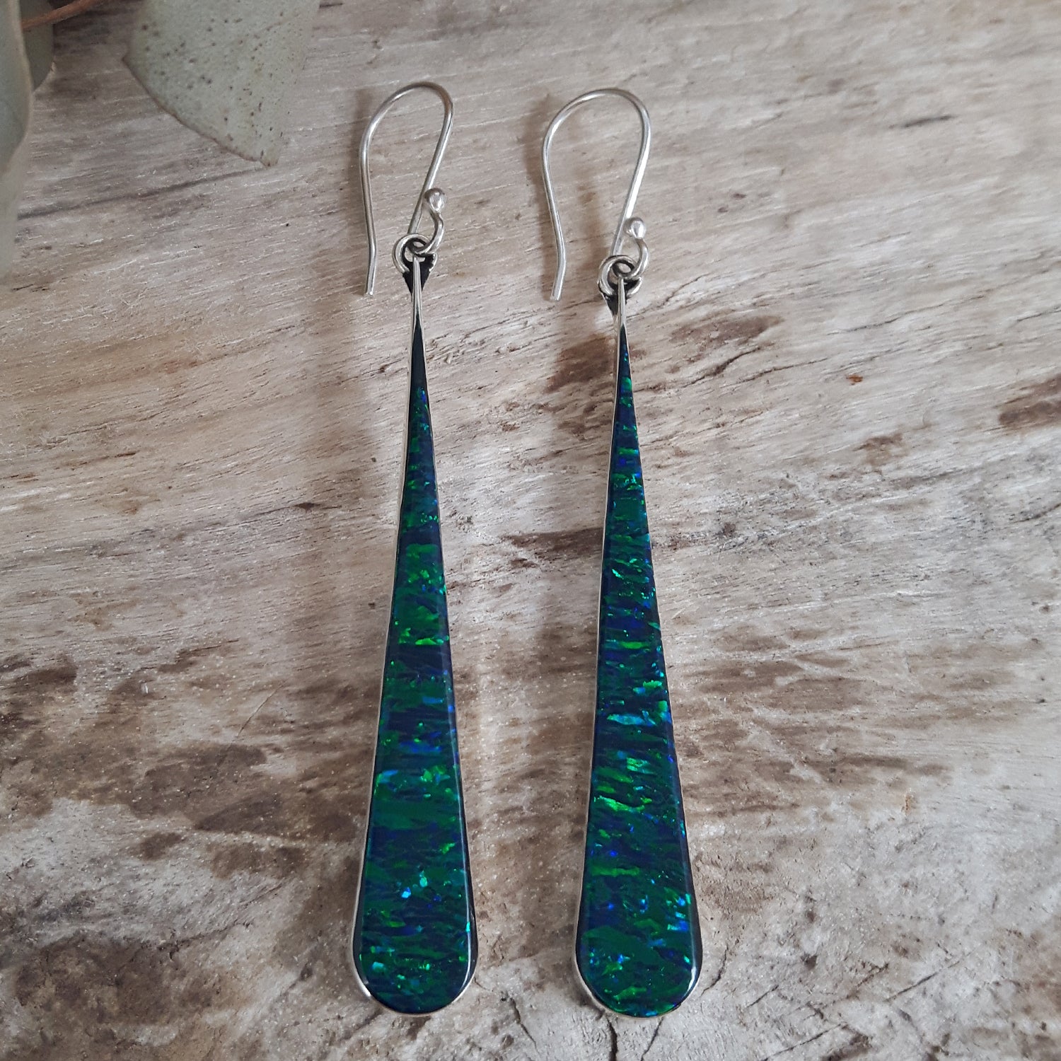 Flinder Emerald Long Drop Earrings