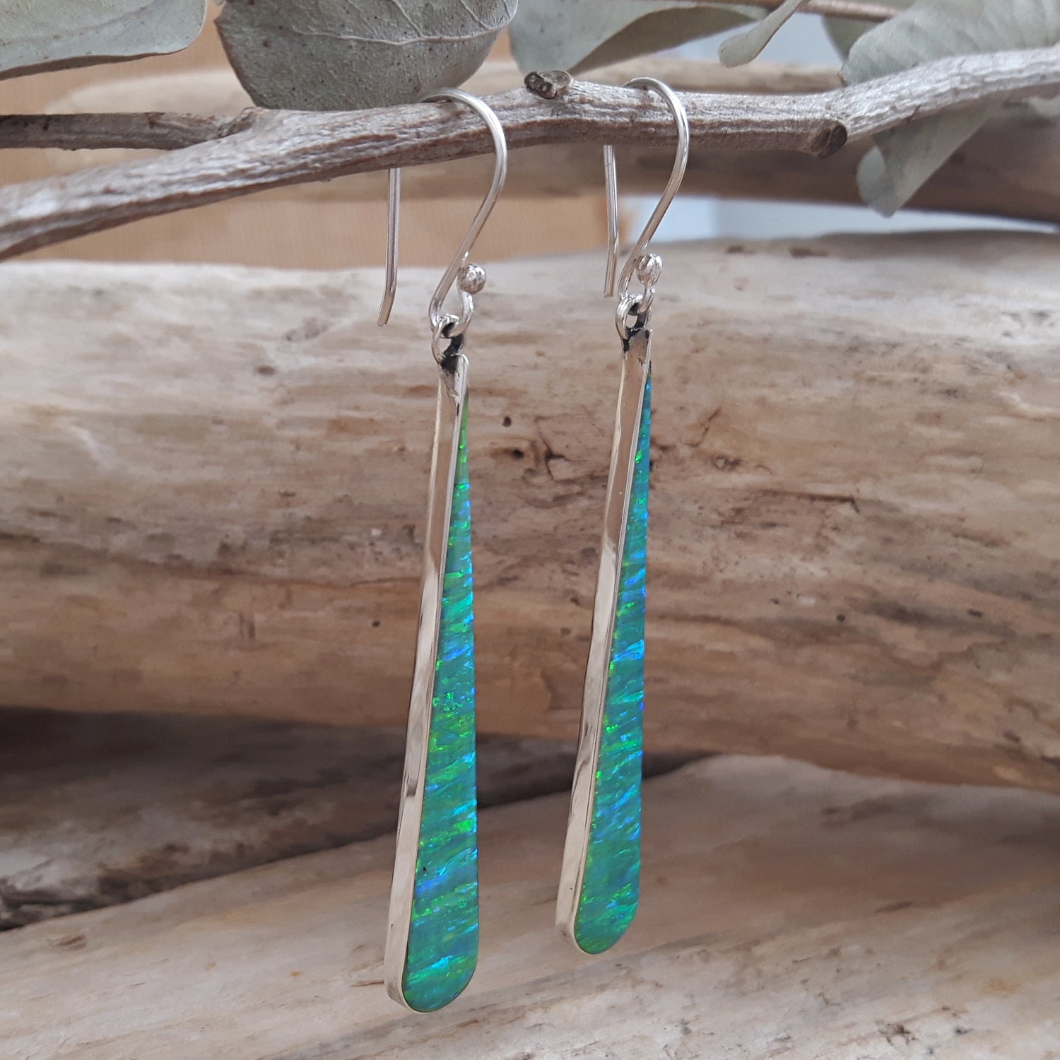 Flinder Green Long Drop Earrings