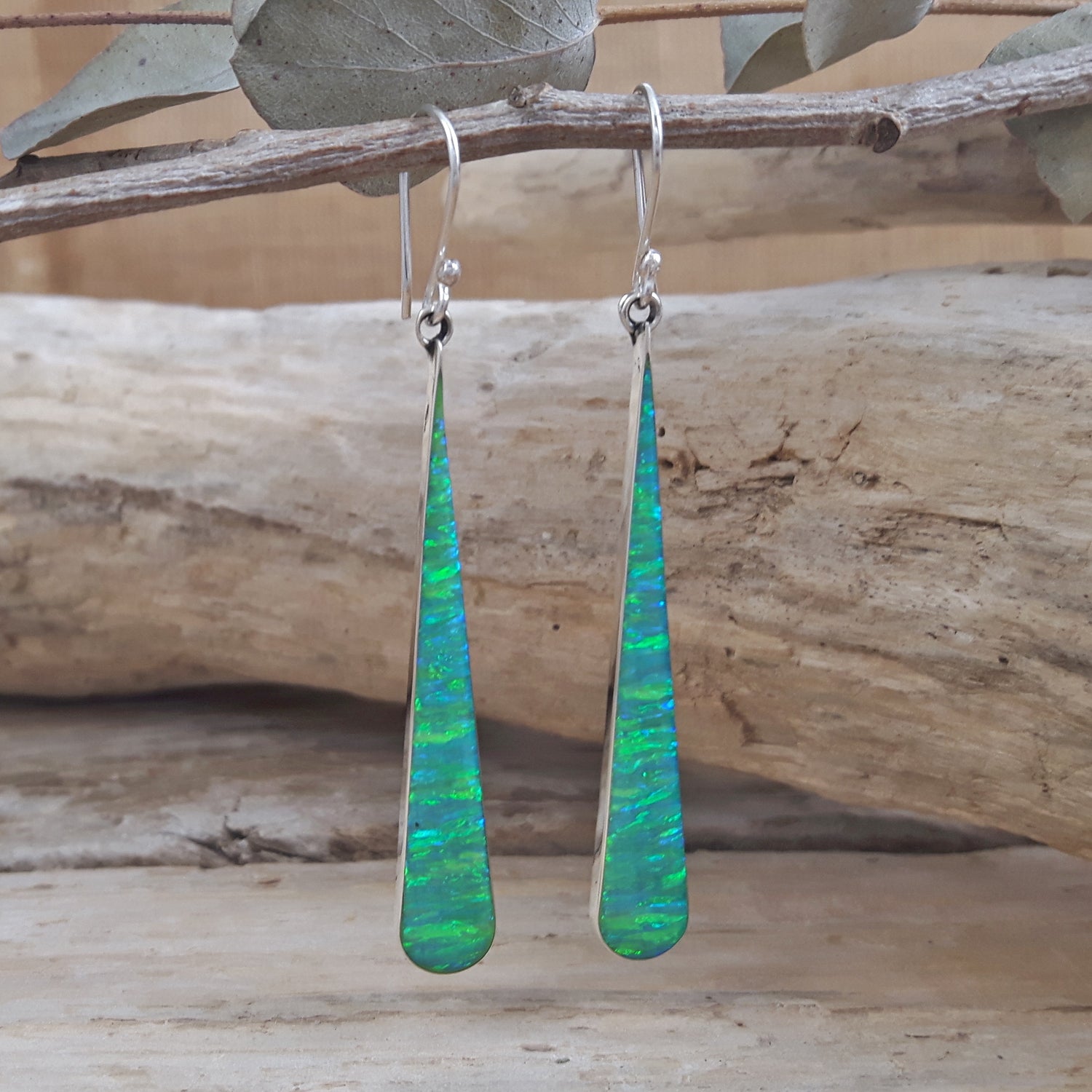 Flinder Green Long Drop Earrings