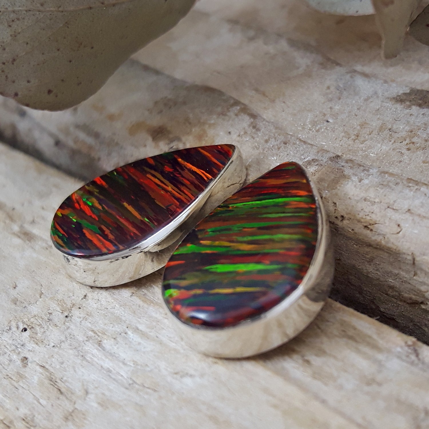 SAMPLE Flinder Red Teardrop Renoir Stud Earrings