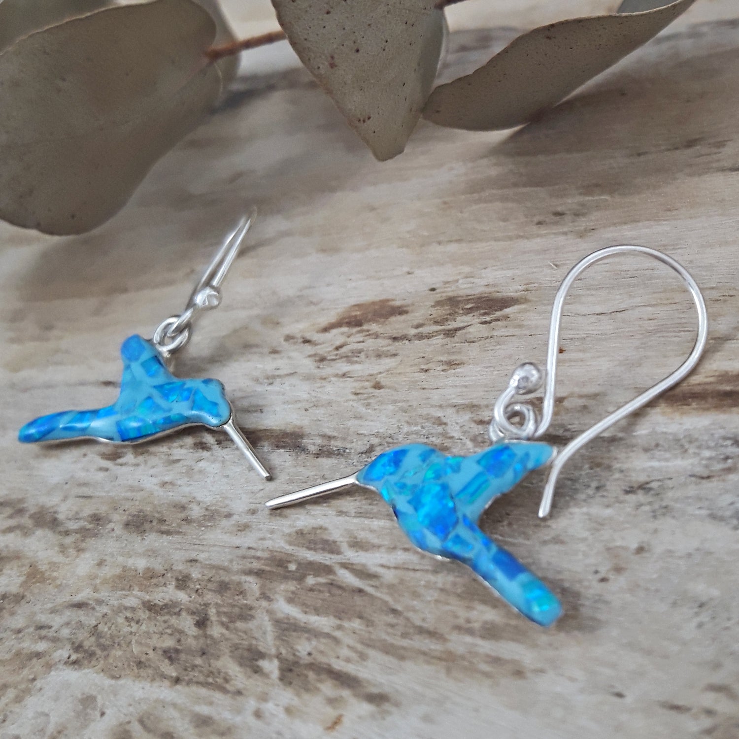 SAMPLE Flinder Hummingbird Turquoise Drop Earrings