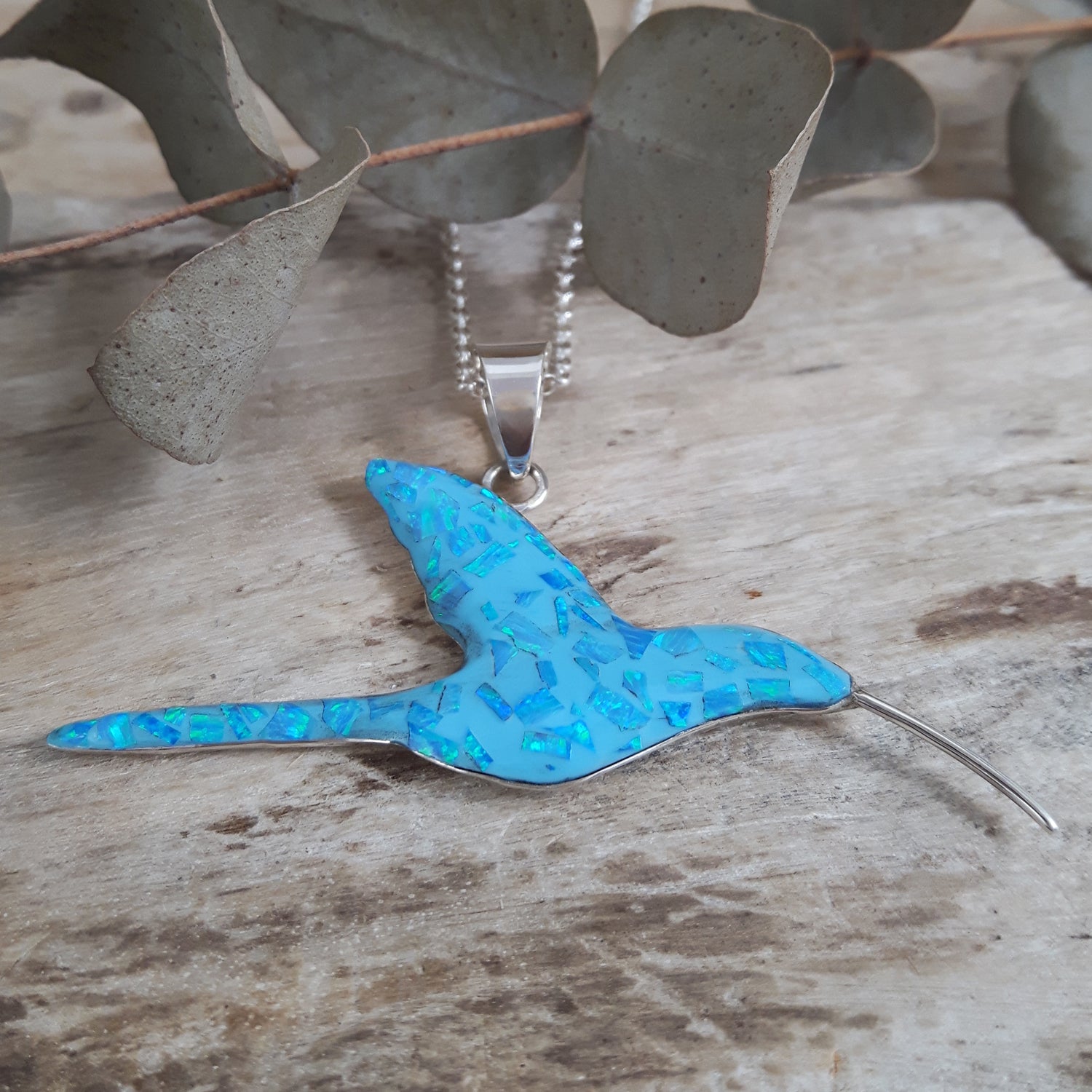 SAMPLE Flinder Turquoise Hummingbird Pendant