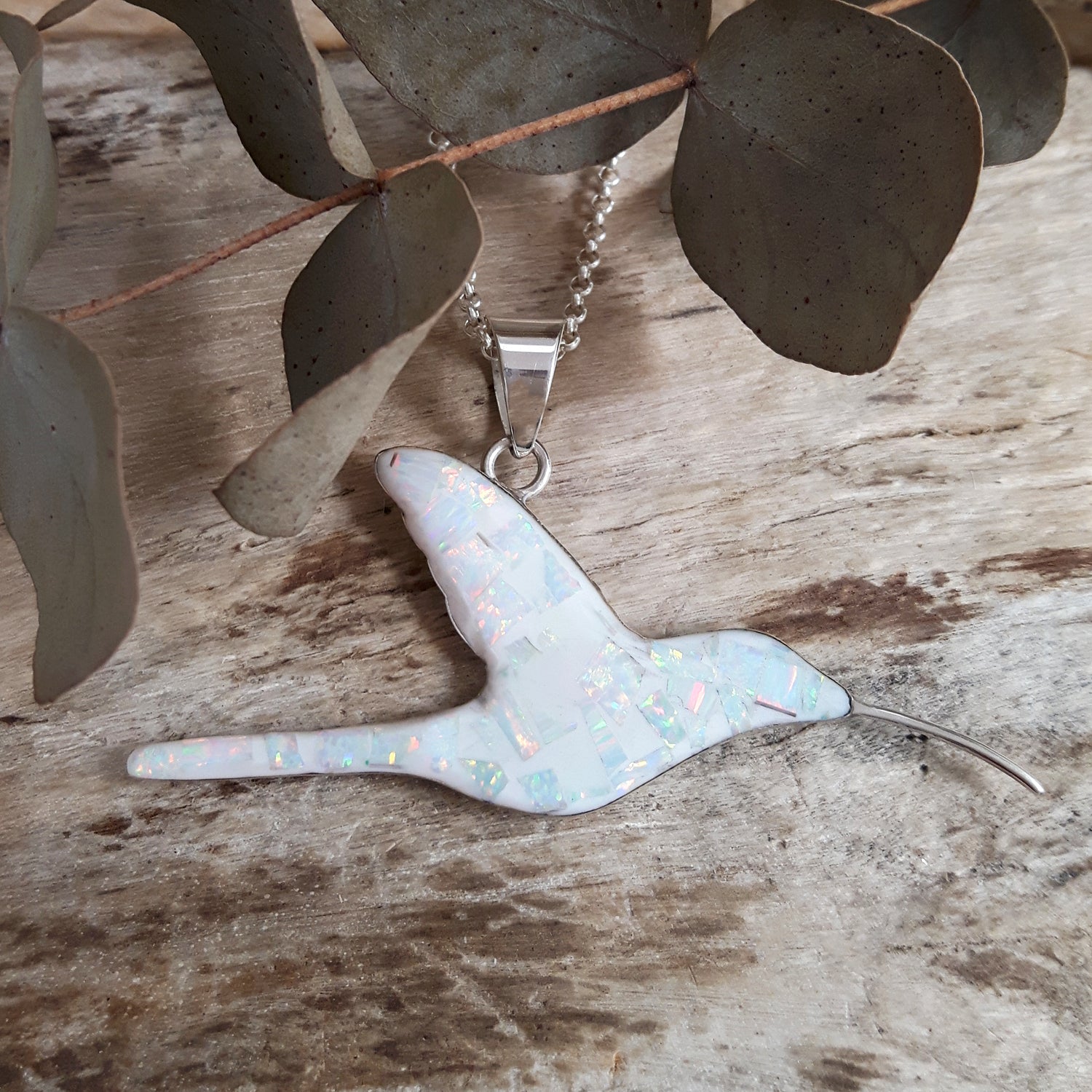 SAMPLE Flinder White Hummingbird Pendant
