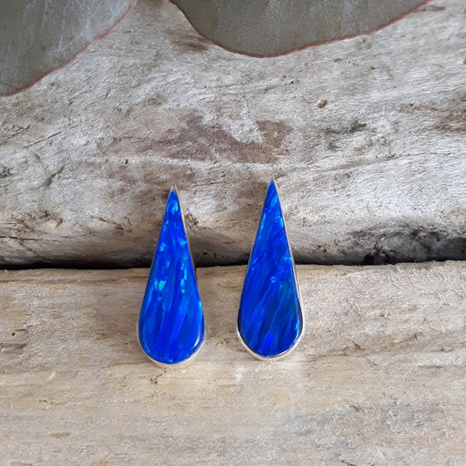 Flinder Blue Petal Stud Earrings
