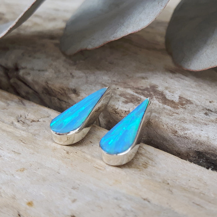 Flinder Turquoise Petal Stud Earrings