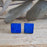 Flinder  Blue Square Stud Earrings