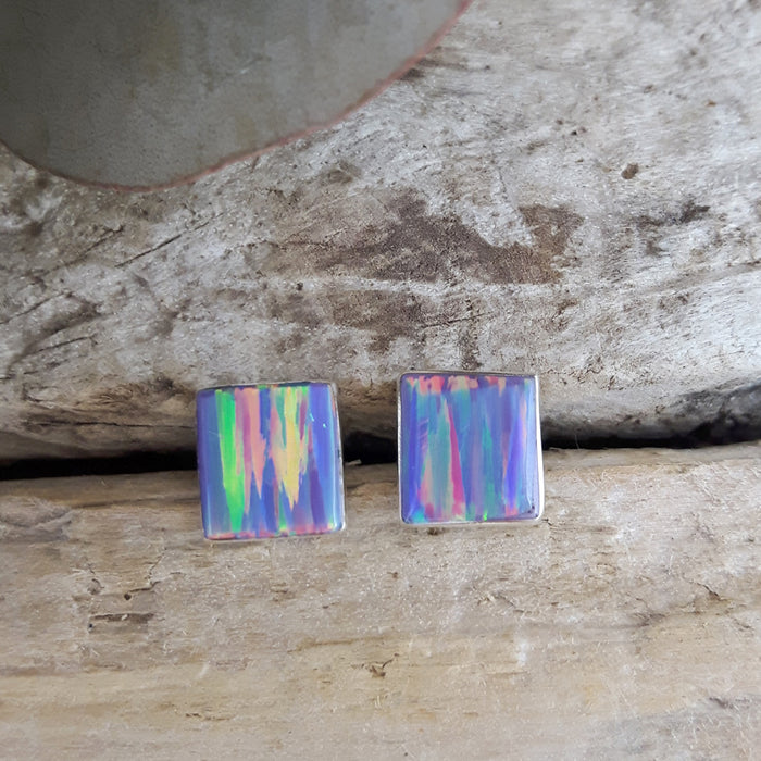 Flinder Lavender Square Stud Earrings
