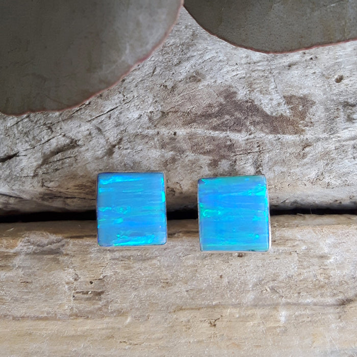 Flinder Turquoise Square Stud Earrings