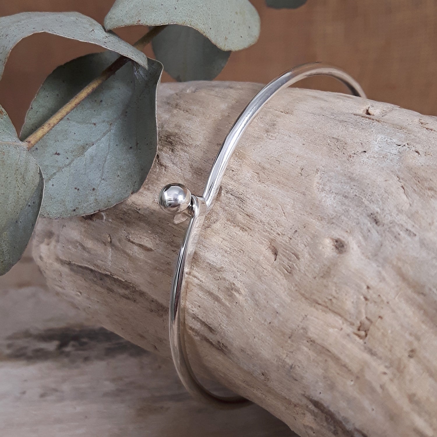 Flow Silver Dot Bangle