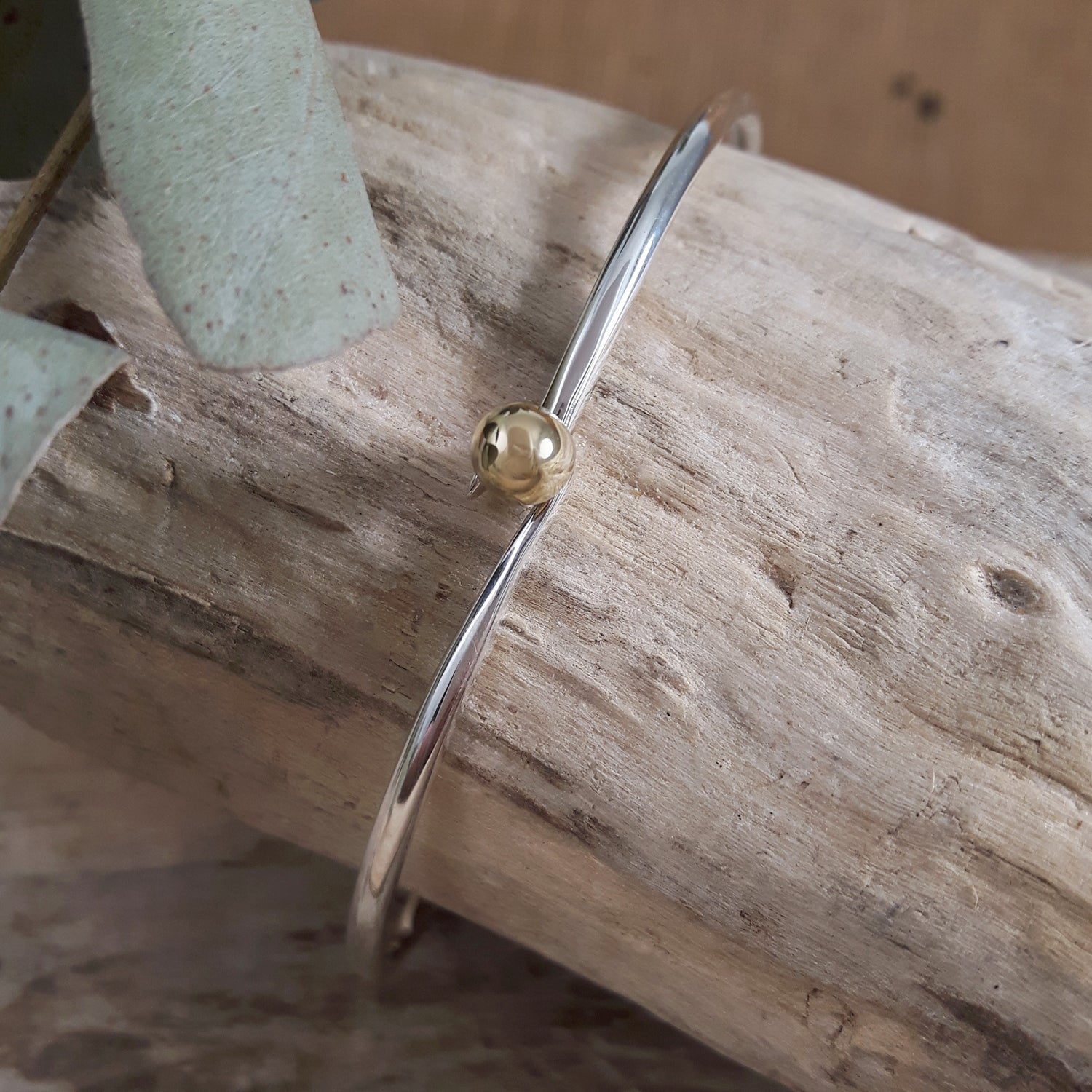 Flow Silver Tumbaga Dot Bangle