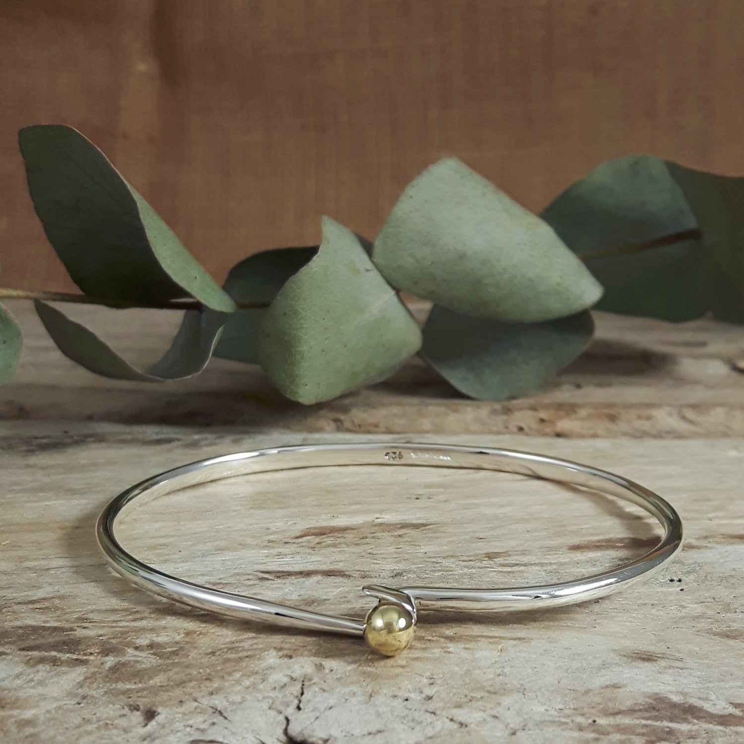Flow Silver Tumbaga Dot Bangle