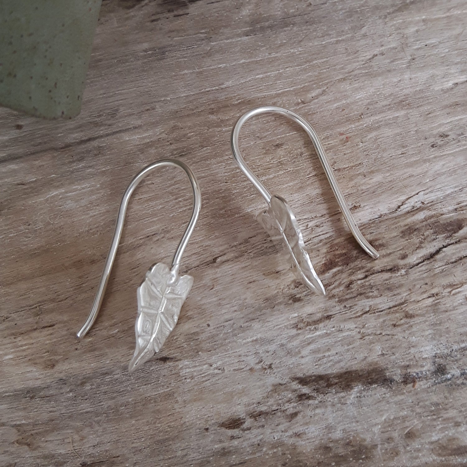 Foresta Tiny Taro Leaf Drop Earrings