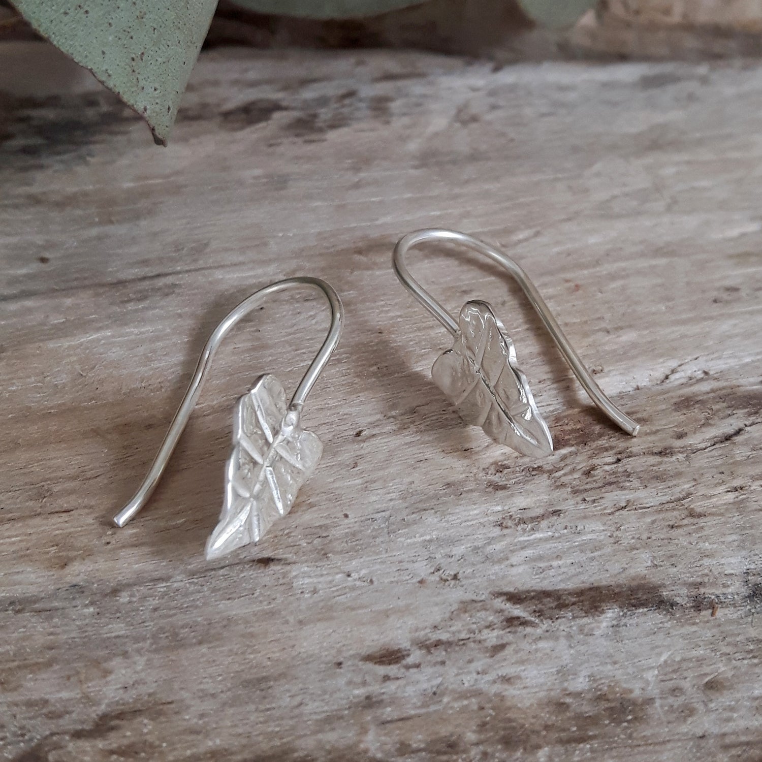Foresta Tiny Taro Leaf Drop Earrings