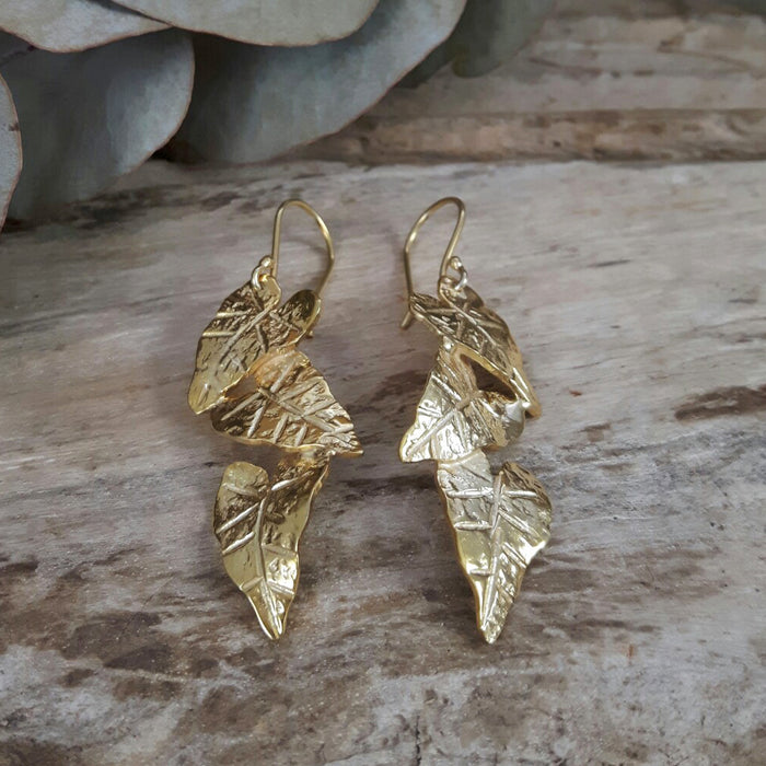 Foresta Gold Mini Taro Leaves Earrings