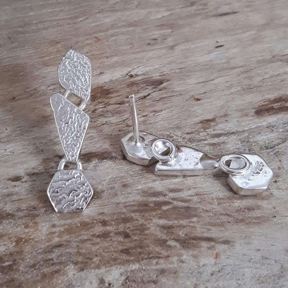 Foresta Pebble Silver Stud Earrings