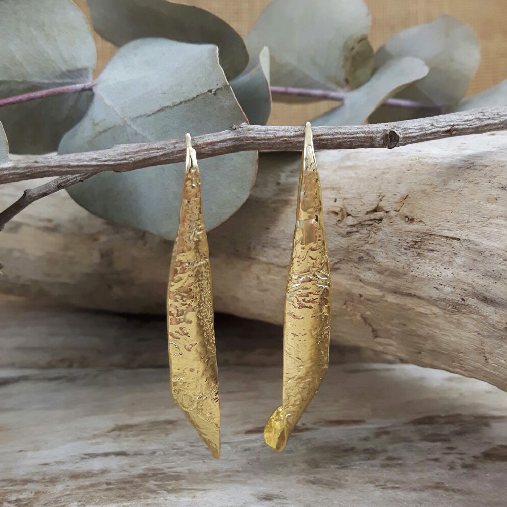 Foresta Zest Long Drop Gold Earrings