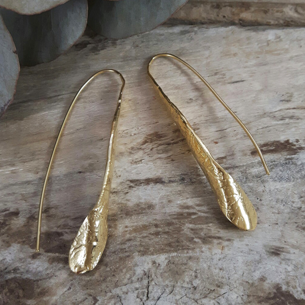 Foresta Zest Long Drop Gold Earrings