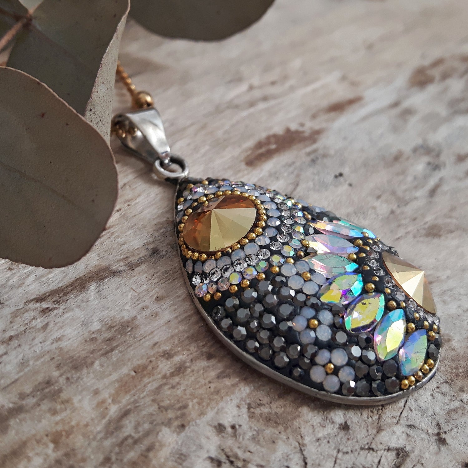 SAMPLE Gala Glitz Jet Gold Pendant