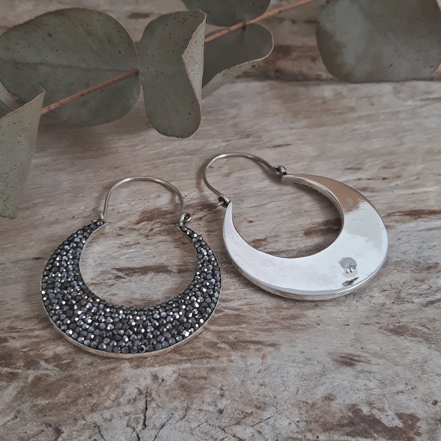 SAMPLE Gala Hoop Glitz Jet Drop Earrings