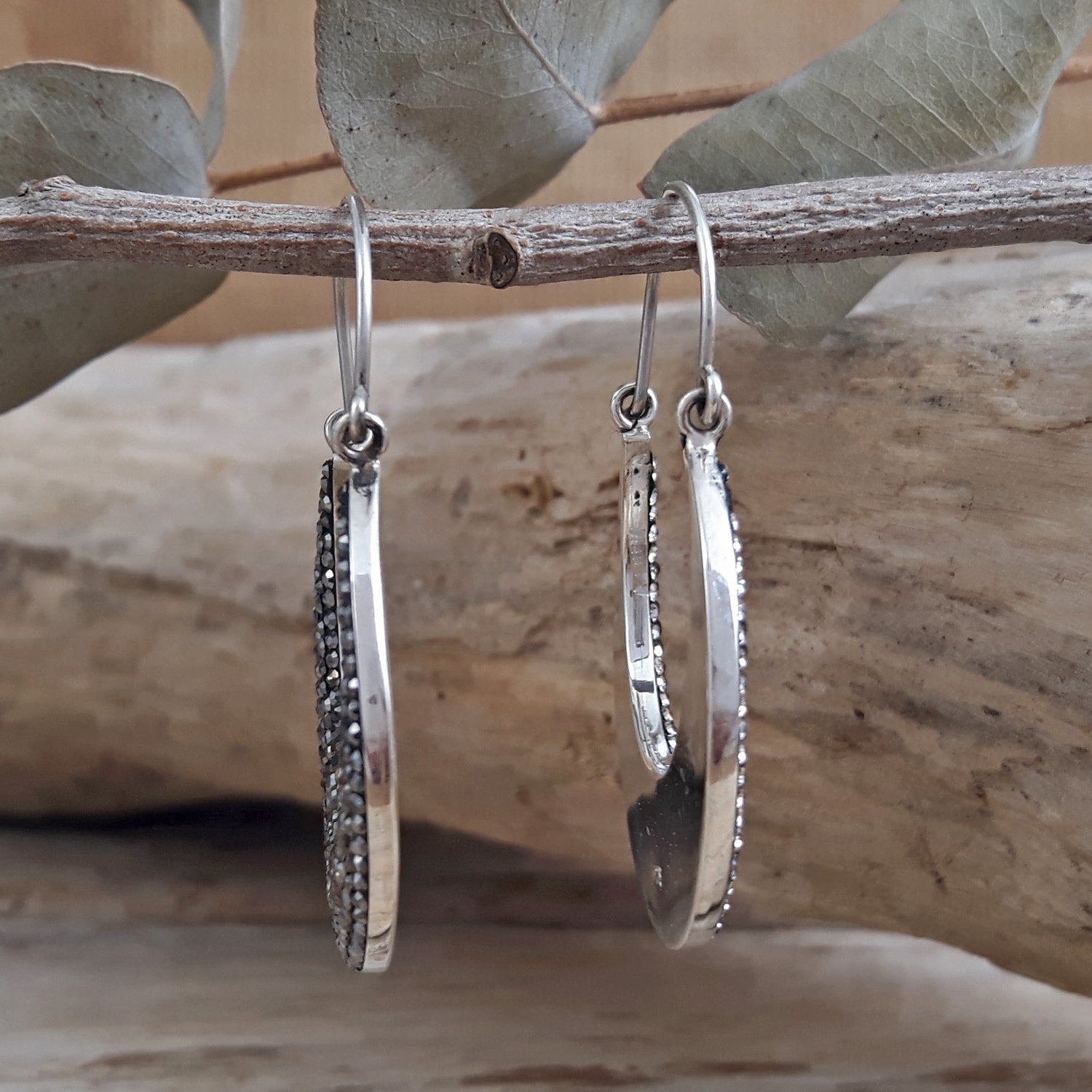 SAMPLE Gala Hoop Glitz Jet Drop Earrings