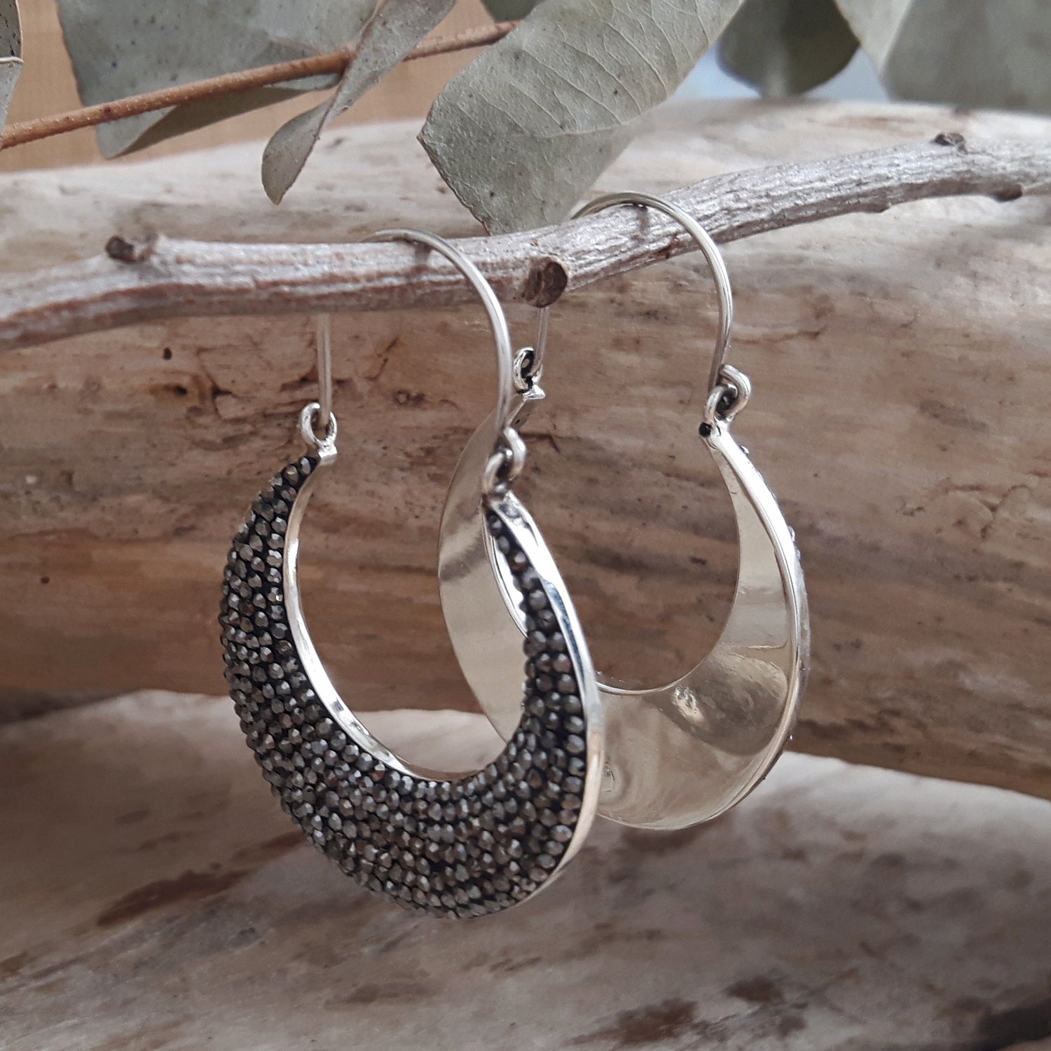 SAMPLE Gala Hoop Glitz Jet Drop Earrings