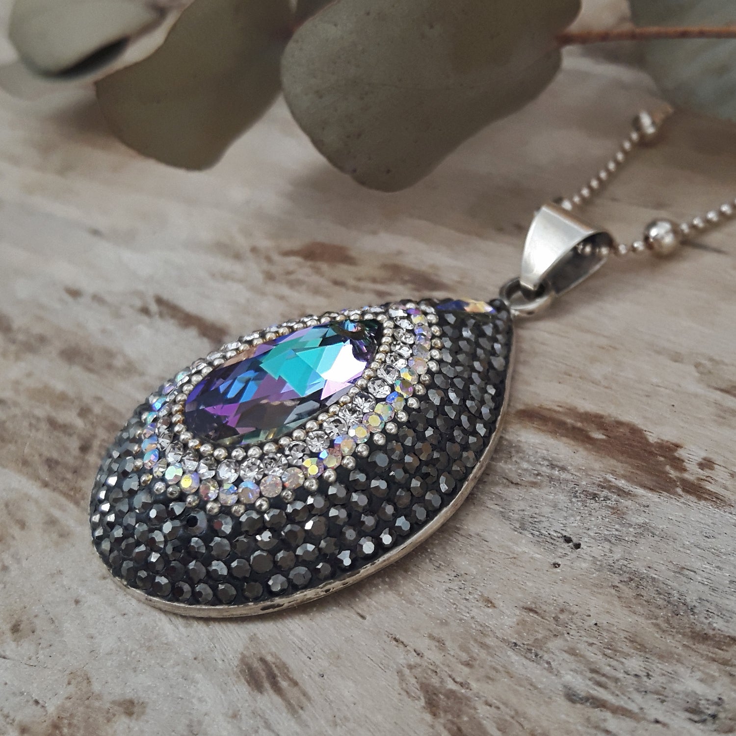 SAMPLE Gala Glitz Jet Teardrop Pendant