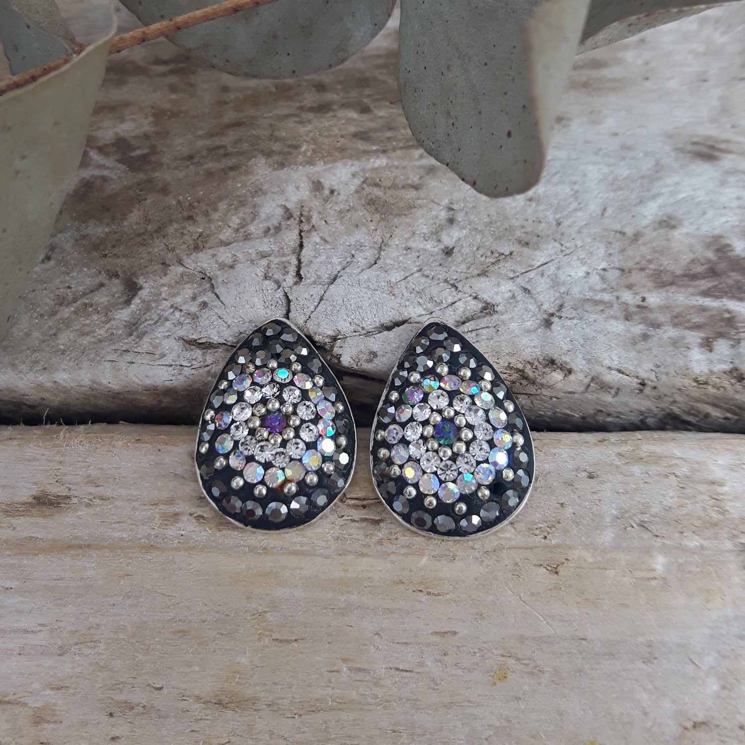 SAMPLE Gala Glitz Jet Teardrop Stud Earrings