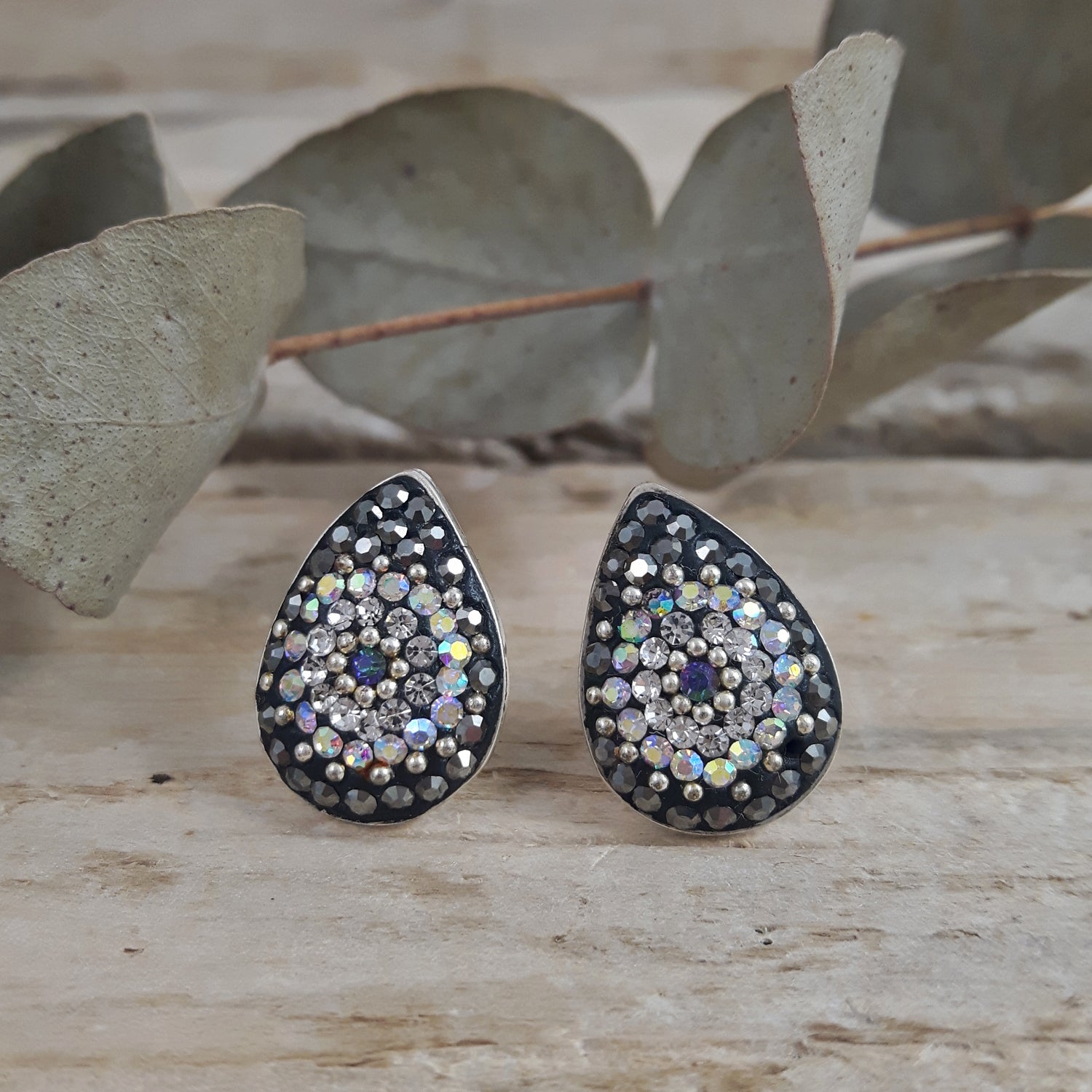 SAMPLE Gala Glitz Jet Teardrop Stud Earrings