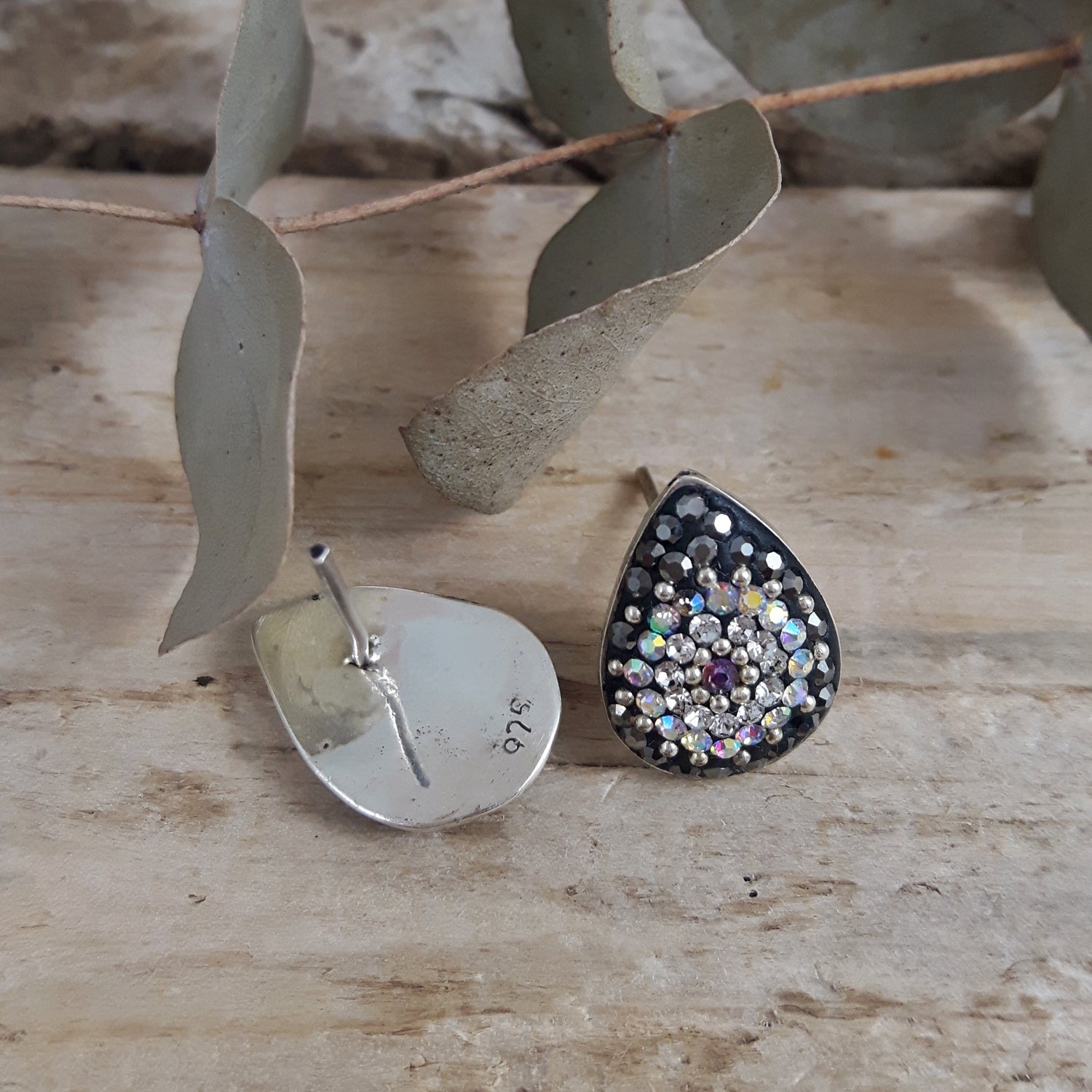 SAMPLE Gala Glitz Jet Teardrop Stud Earrings