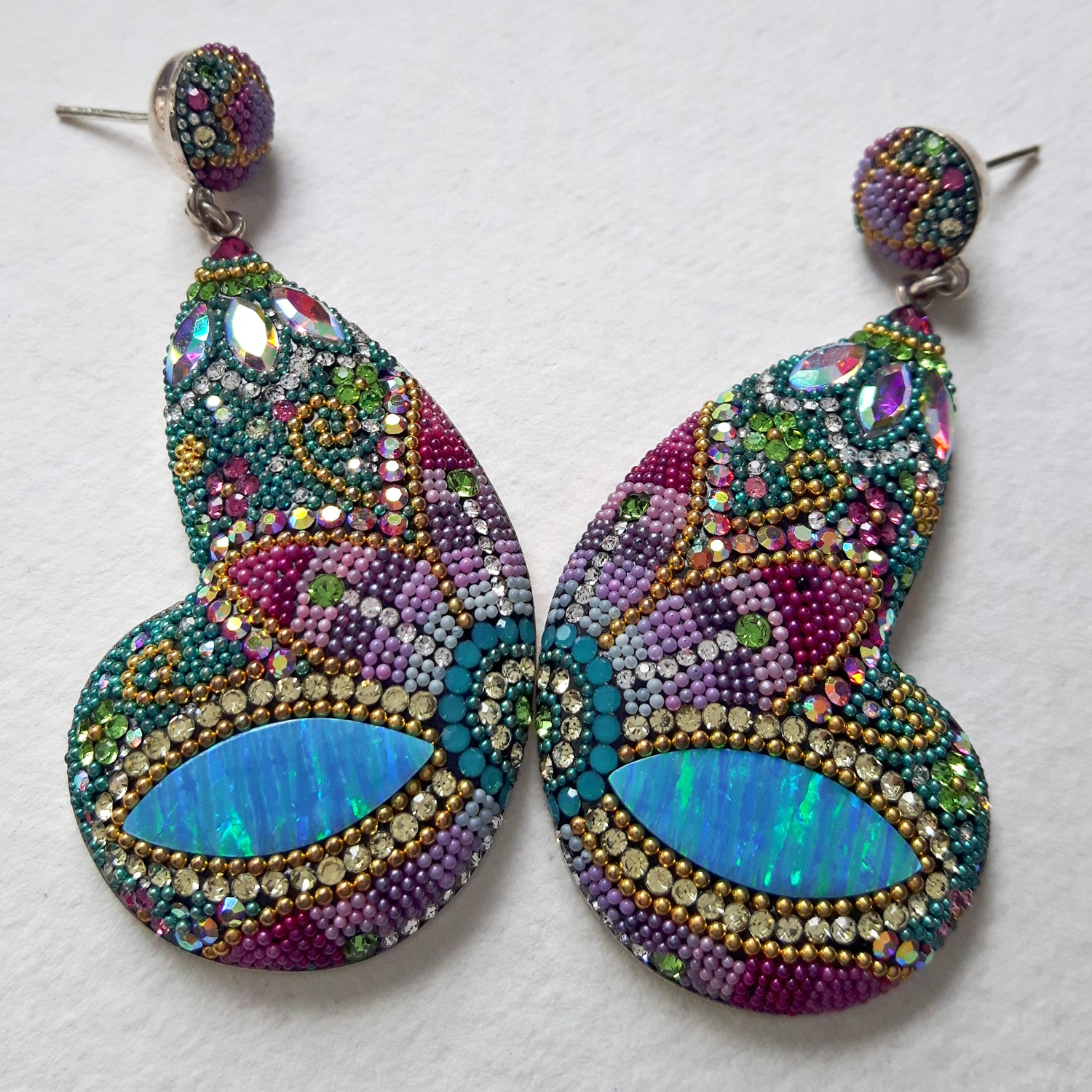 Allegra Galactic Double Butterfly 4.5cm Stud Earrings
