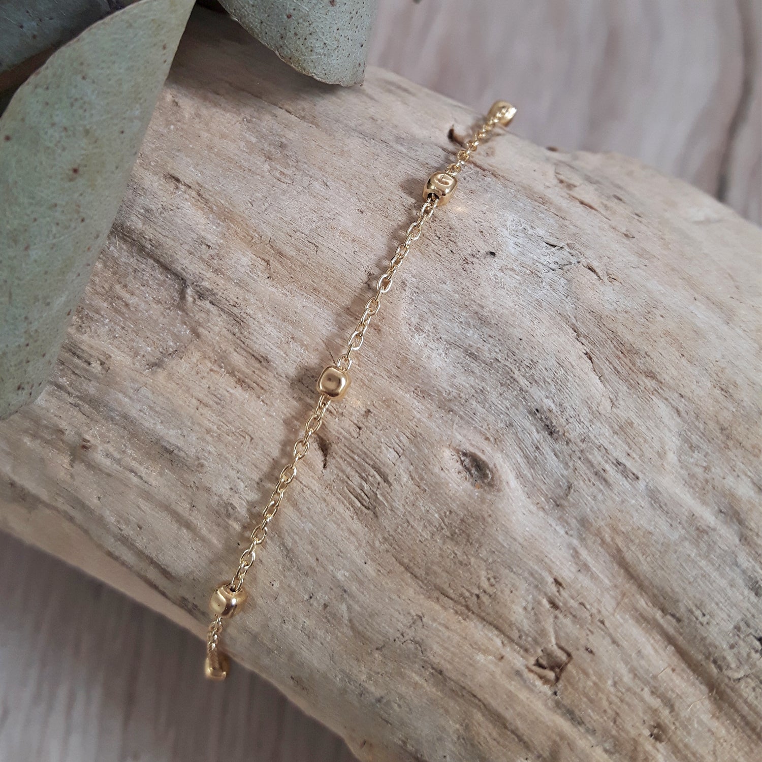 Anchor Gold Nugget 17.5cm Chain Bracelet