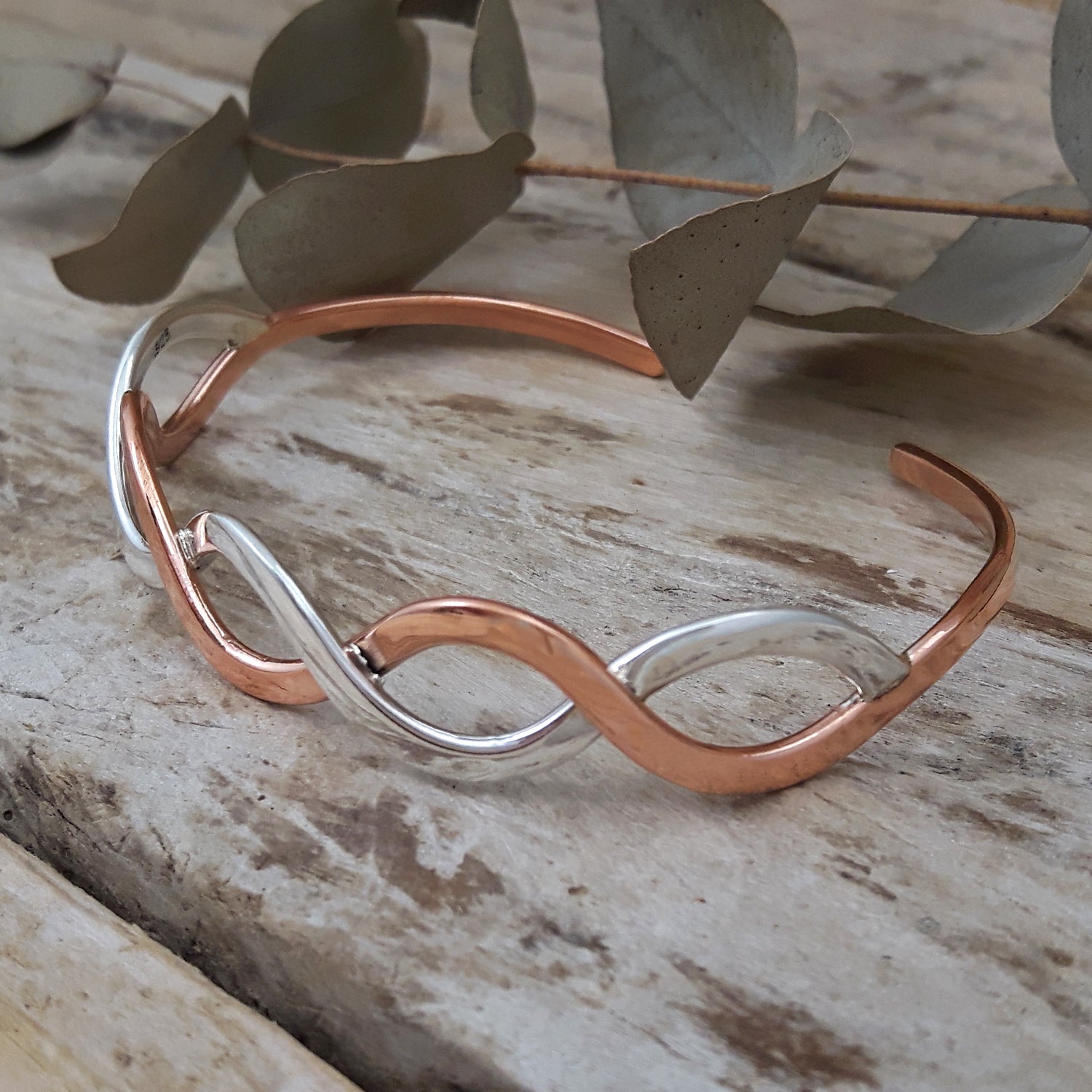 Infinity Weave Copper/Silver Cuff