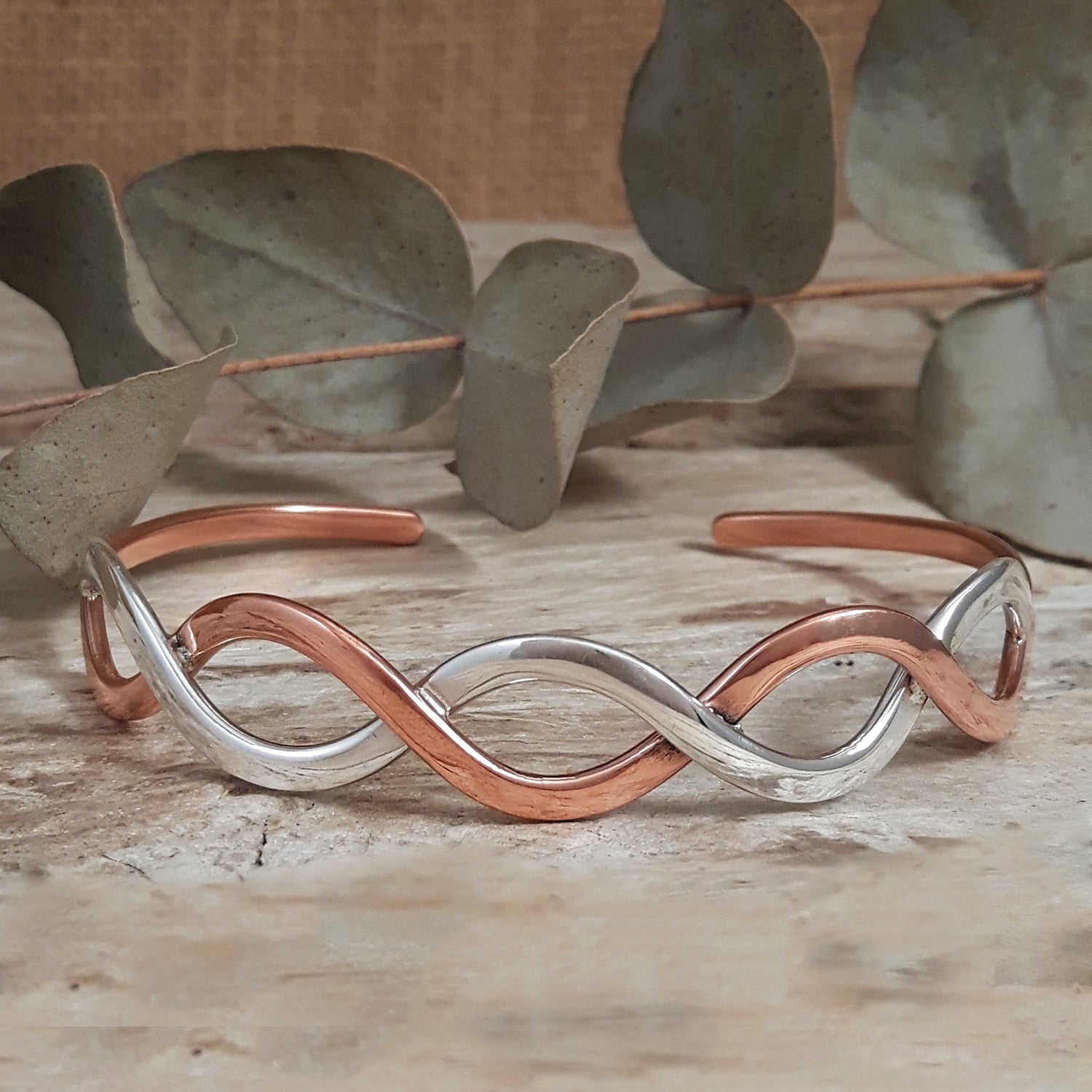 Infinity Weave Copper/Silver Cuff
