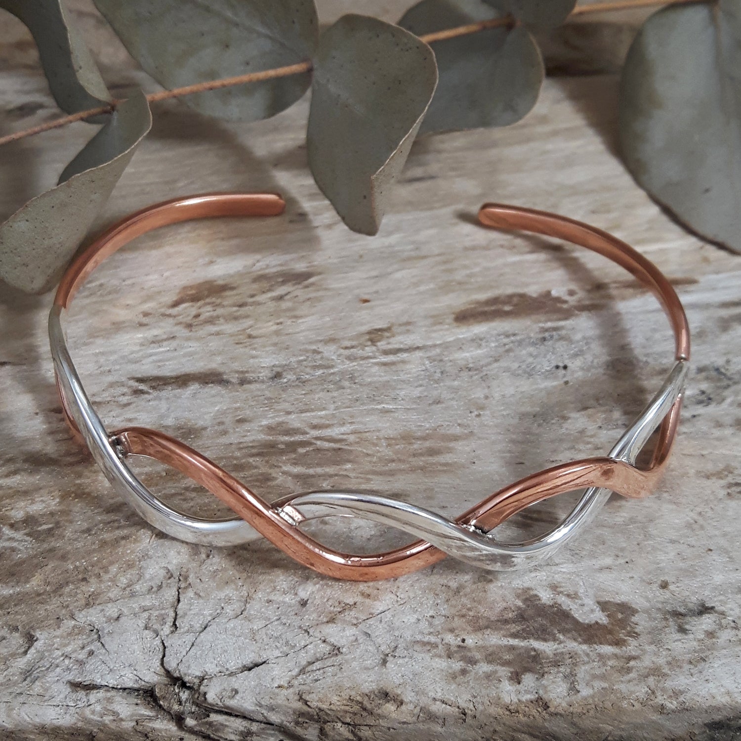 Infinity Weave Copper/Silver Cuff