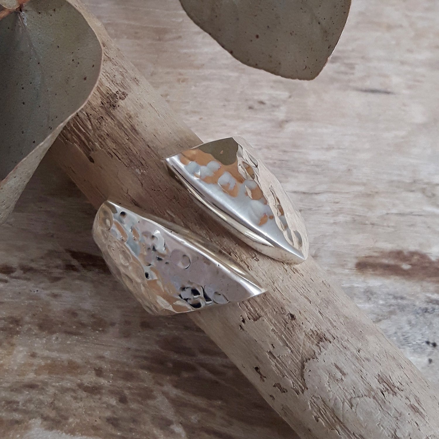 SAMPLE Jura Hammered Silver Ring Size N1/2