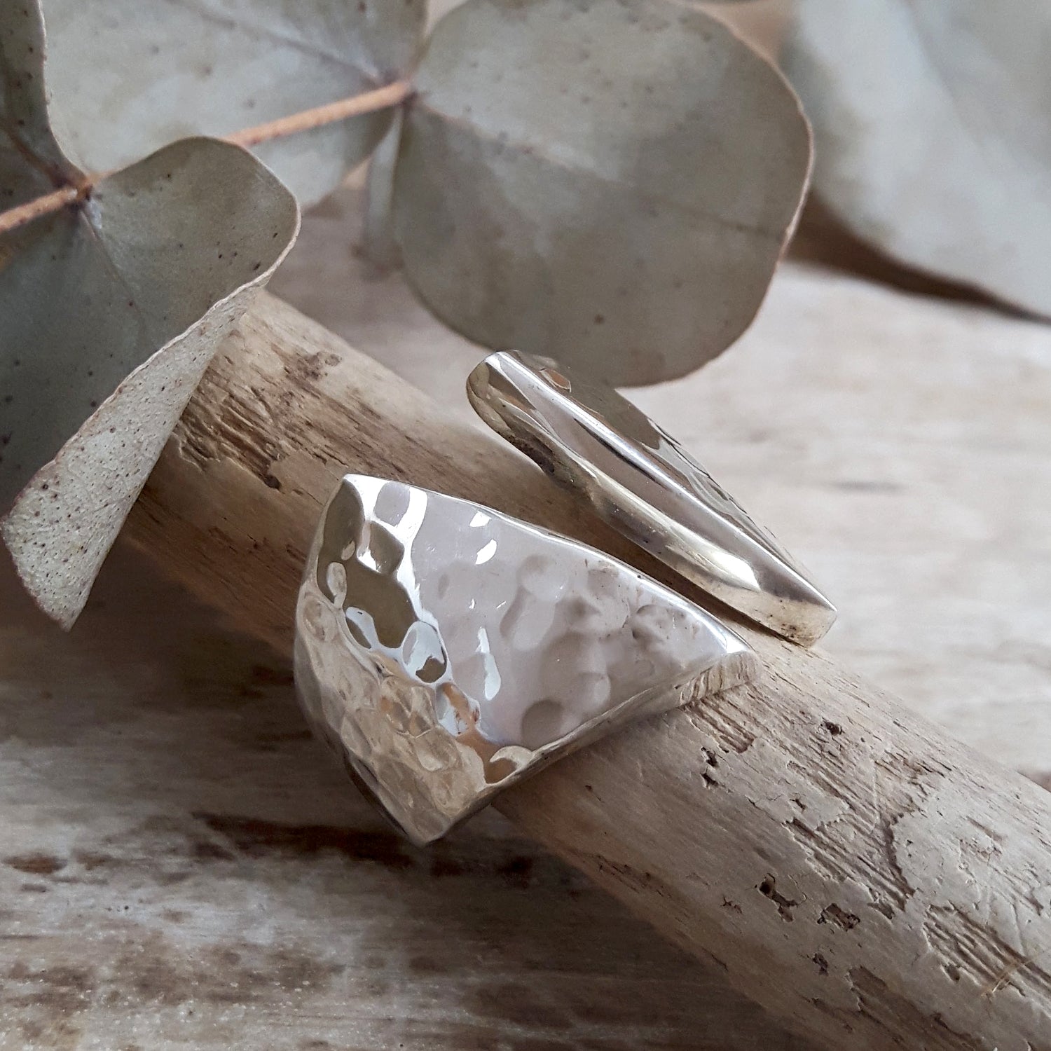 SAMPLE Jura Hammered Silver Ring Size N1/2