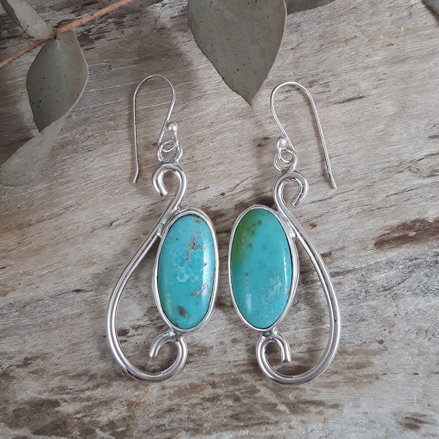 SAMPLE Kelly Swirl Turquoise Drop Earrings