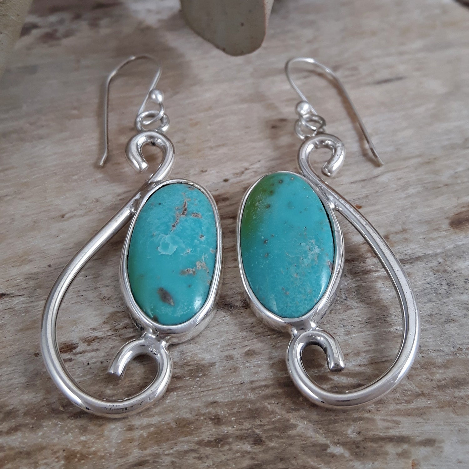 SAMPLE Kelly Swirl Turquoise Drop Earrings