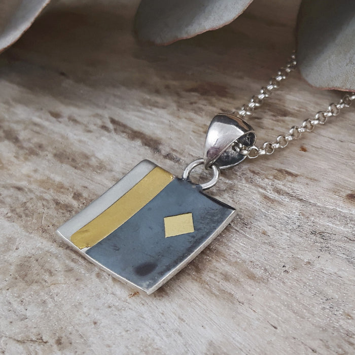 Perfectly Imperfect Keum Square Pendant A