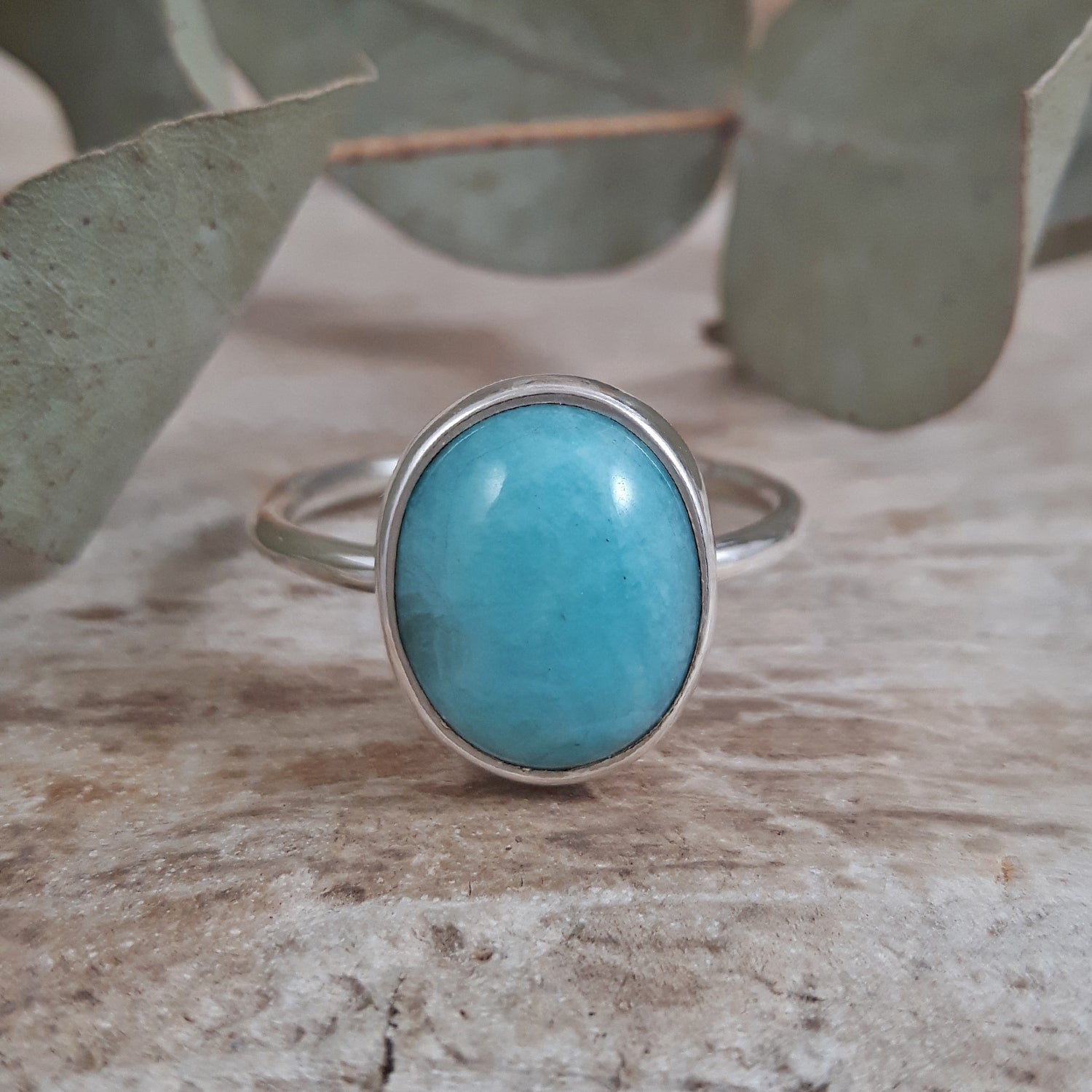 Kylie Amazonite Oval Ring