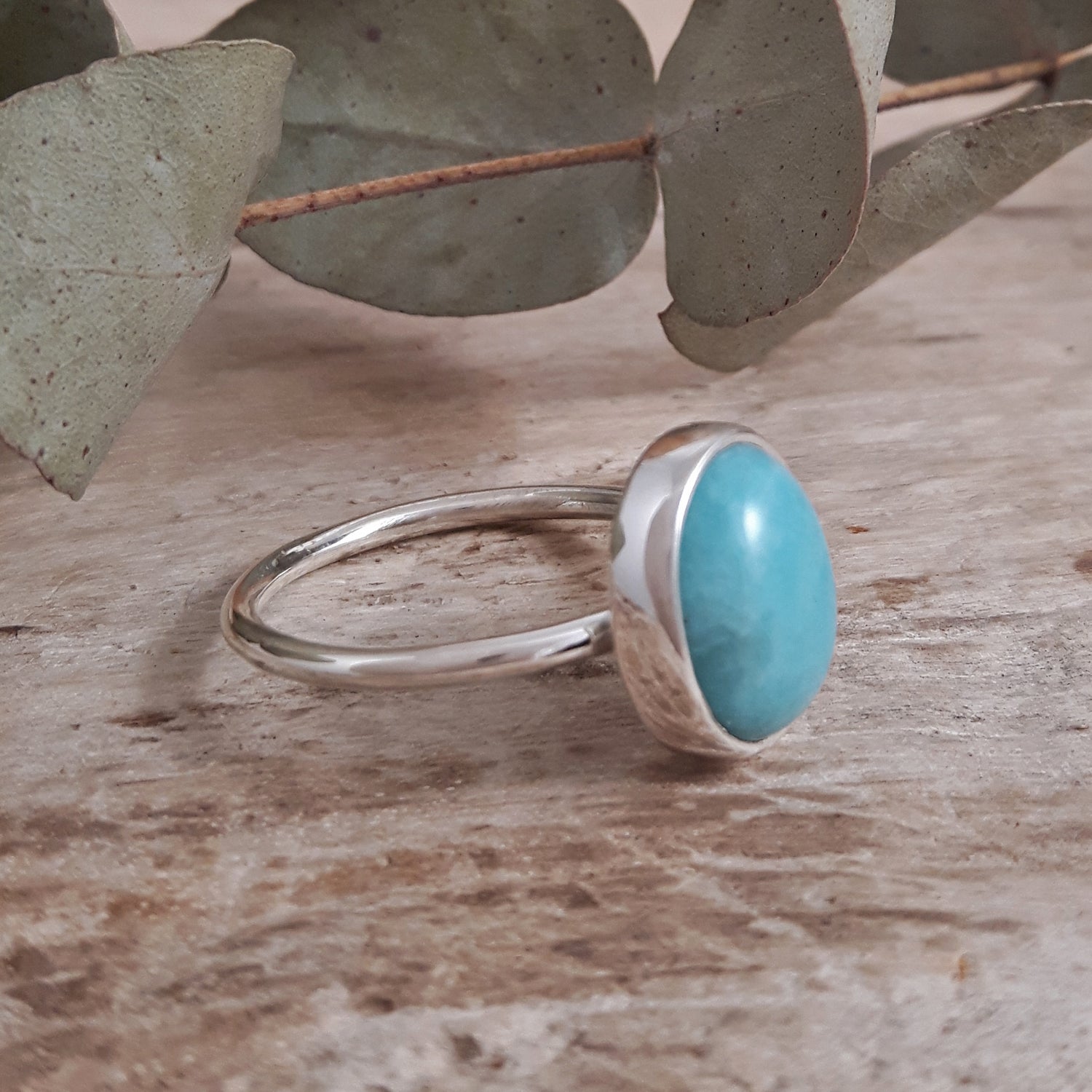 Kylie Amazonite Oval Ring
