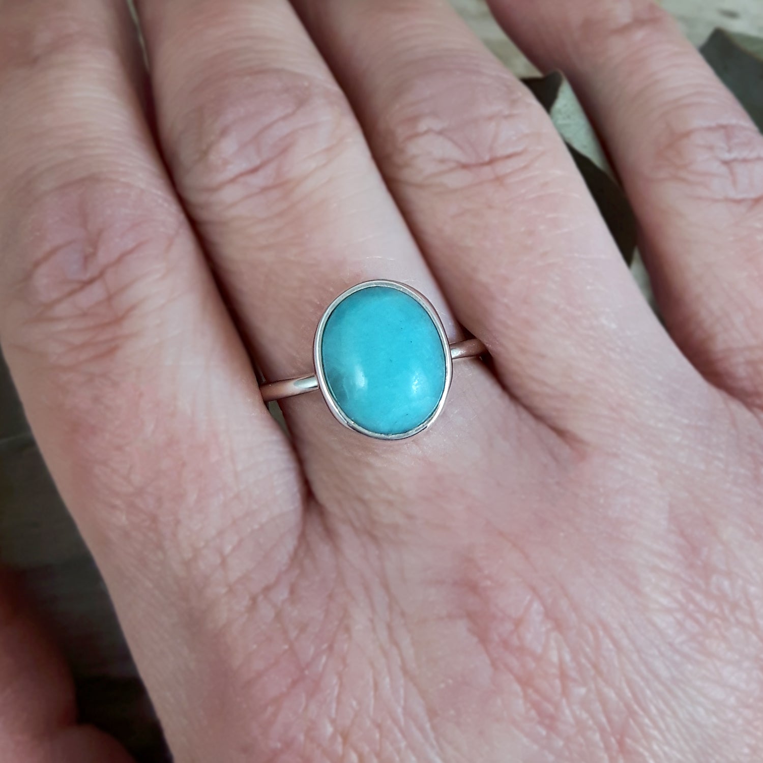 Kylie Amazonite Oval Ring