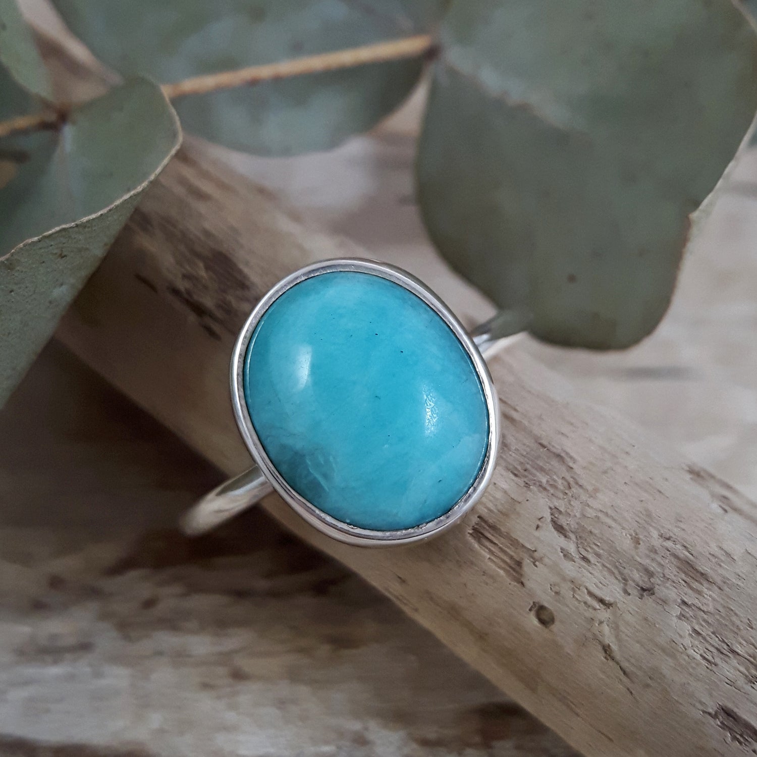 Kylie Amazonite Oval Ring