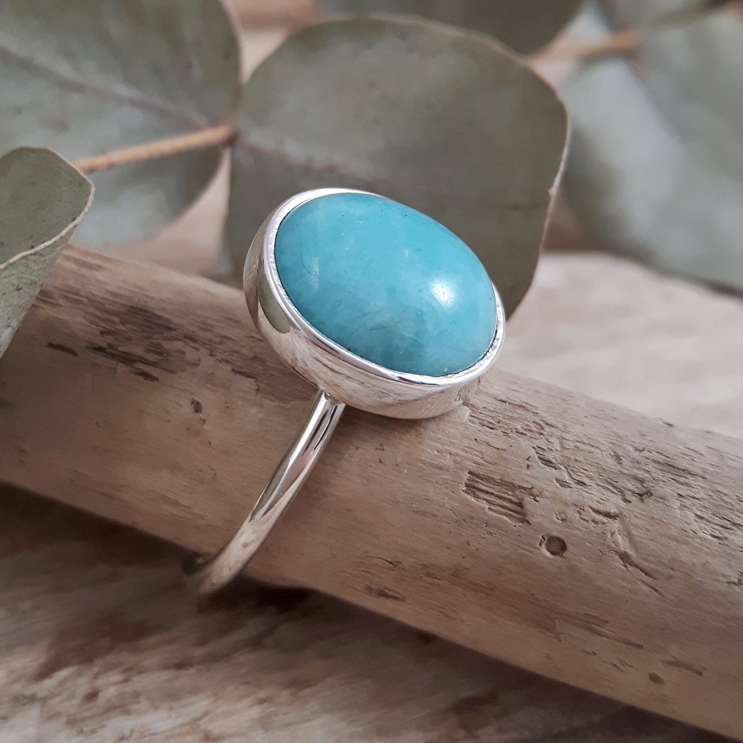 Kylie Amazonite Oval Ring