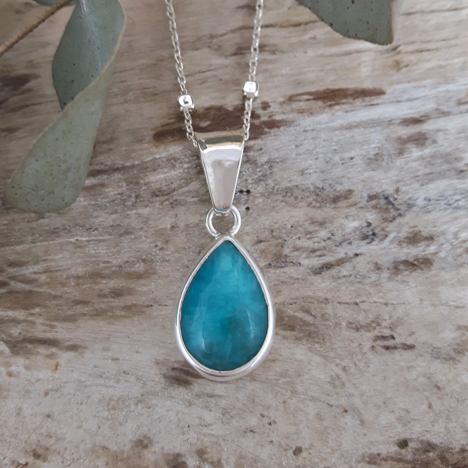Kylie Amazonite Teardrop Pendant