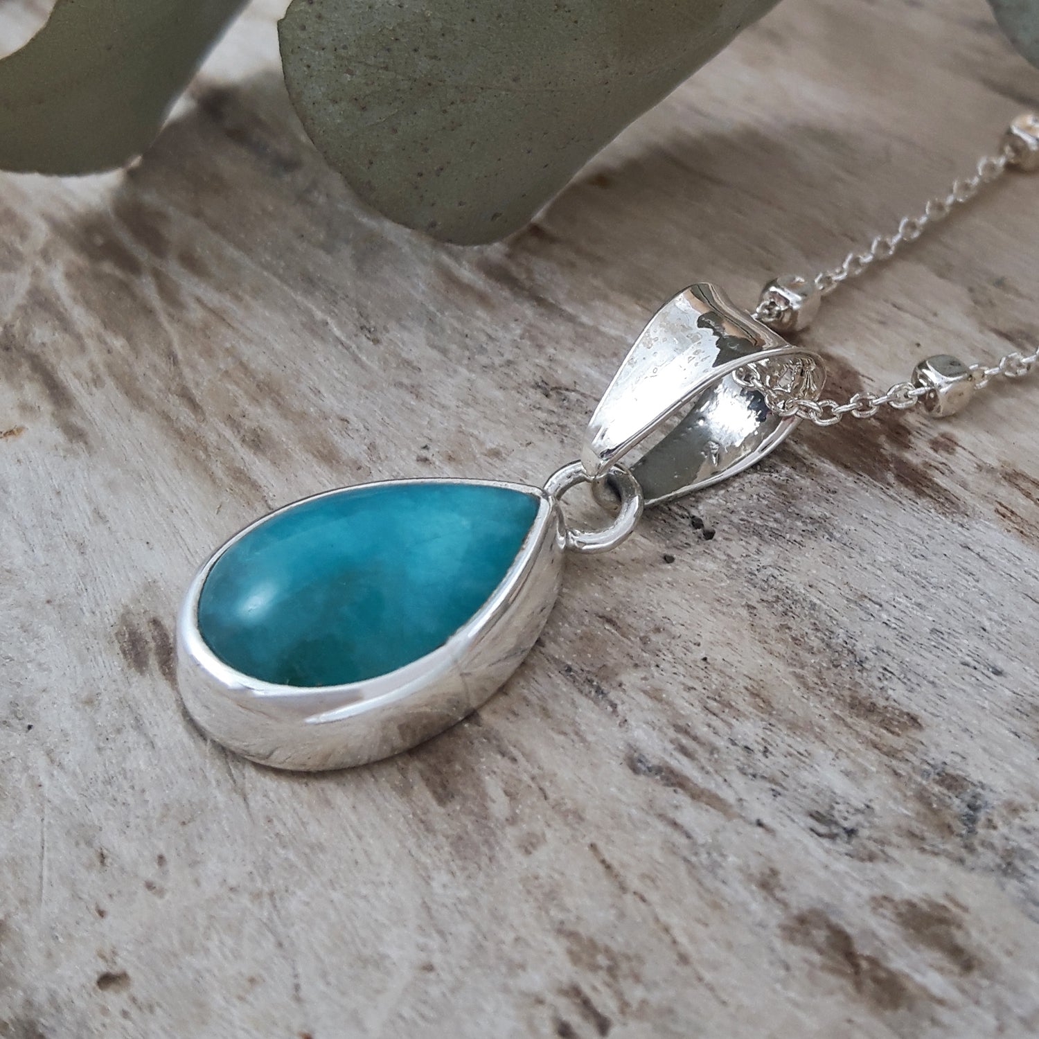 Kylie Amazonite Teardrop Pendant