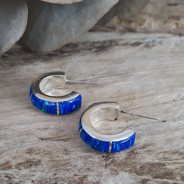 Flinder Lavinia Blue Hoop Earrings